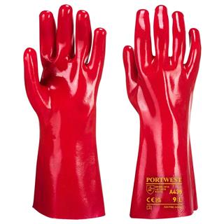 A435 - Guanti in PVC 35cm  Rosso