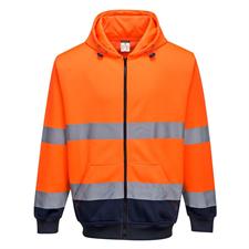 FELPA BICOLORE CAPUCCIO/ZIP HI-VIS