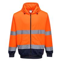 FELPA BICOLORE CAPUCCIO/ZIP HI-VIS